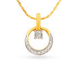 Splendid Geometric Pattern Gold and Diamond Pendant,,hi-res view 1