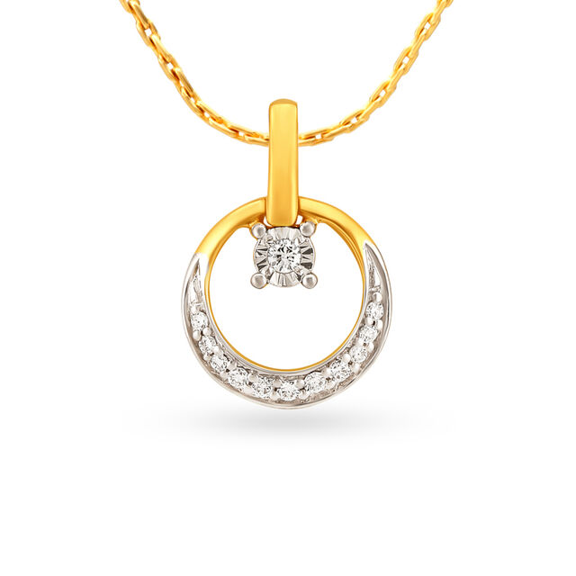 Splendid Geometric Pattern Gold and Diamond Pendant,,hi-res view 1