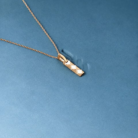 Faceted Textured Gold Pendant