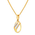 14KT Yellow Gold Graceful Contours Diamond Pendant,,hi-res view 2