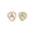 18 Karat Yellow Gold Floral Spirit Diamond Stud Earrings,,hi-res view 2