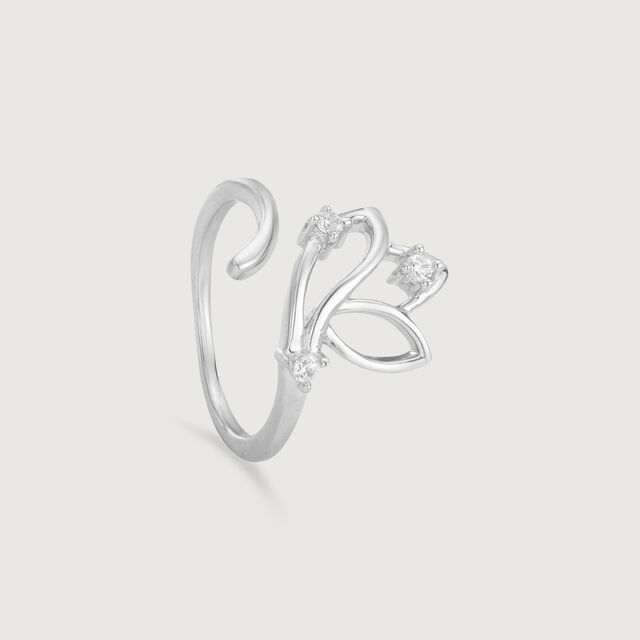 Floral Wrap Silver Ring,,hi-res image number null