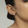 Elegant Radiant Gold & Diamond Hoop Earrings,,hi-res view 2