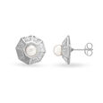 Luminescent Shield Silver Stud Earrings,,hi-res view 2