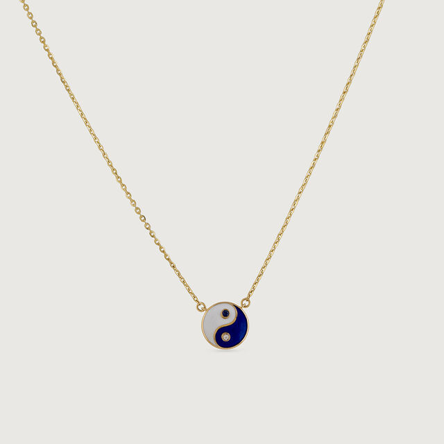Yin Yang Evil Eye Gold Necklace,,hi-res image number null