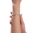 Modern Sculpted Silver Bangle,,hi-res view 2