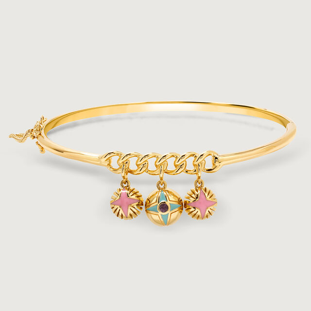Pop Star Orbs 14KT Pink Sapphire Bangle,,hi-res image number null