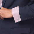 Wave Ridge Silver Cufflinks,,hi-res view 2