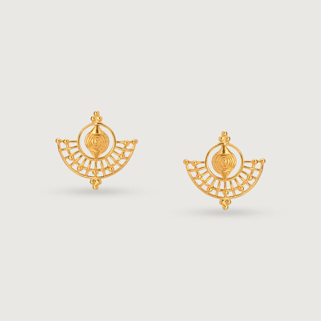 Timeless Warli Art 22KT Gold Drop Earrings,,hi-res image number null