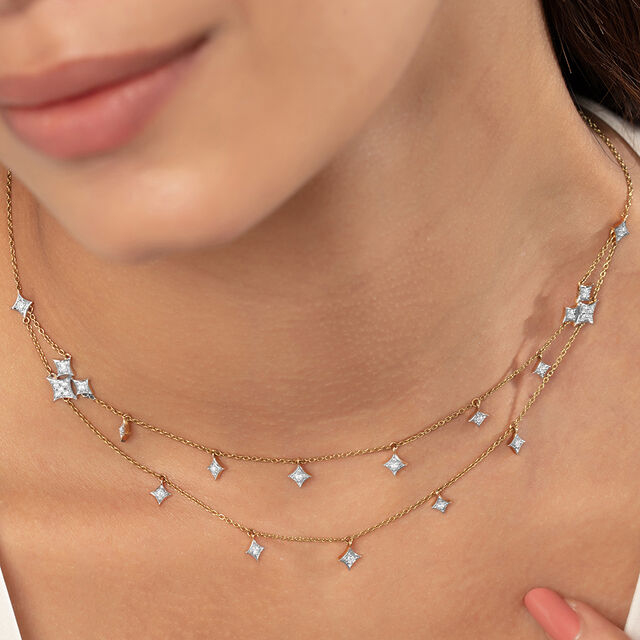 Stardust Symphony Gold & Diamond Necklace,,hi-res image number null