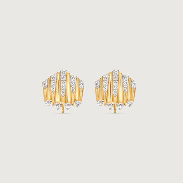 Striking Fanlight Diamond Stud Earrings,,hi-res image number null