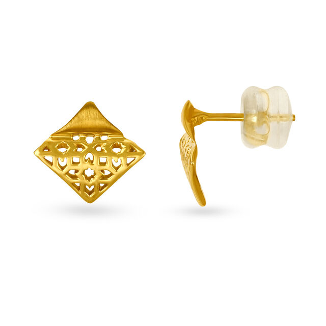 Friends Of Bride 14KT Yellow Gold Stud Earrings,,hi-res view 2
