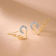 Winged Heart 14KT Gold & Diamond Stud Earrings,,hi-res view 1