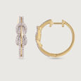 Whimsical Charm Gold & Diamond Hoop Earrings,,hi-res view 4