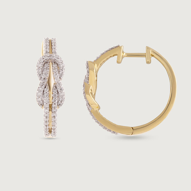 Whimsical Charm Gold & Diamond Hoop Earrings,,hi-res image number null