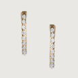 Sparkling Elegance Gold & Diamond Hoop Earrings,,hi-res view 3