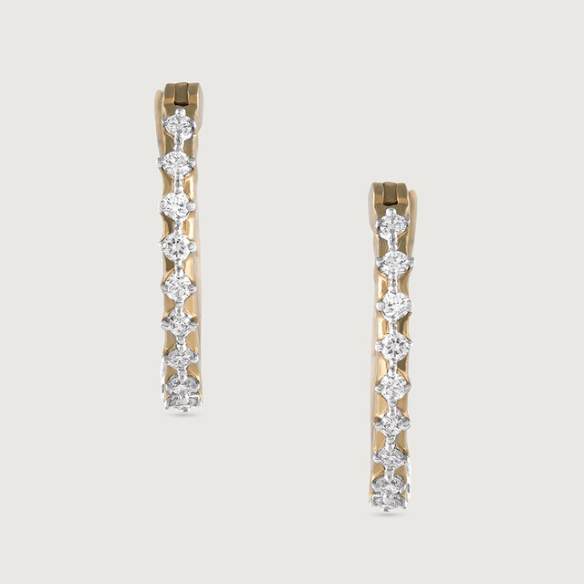 Sparkling Elegance Gold & Diamond Hoop Earrings,,hi-res image number null