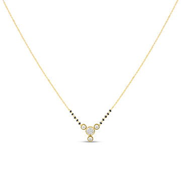 14KT Yellow Gold  and Diamond Mangalsutra for Everyday Wear