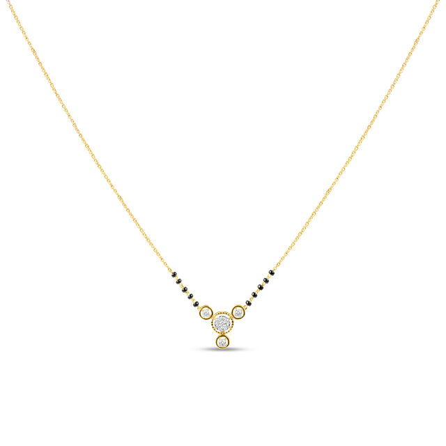14KT Yellow Gold  and Diamond Mangalsutra for Everyday Wear,,hi-res view 1
