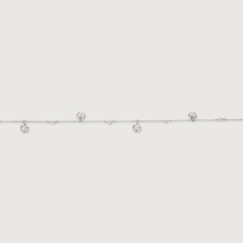 Flirty Bloom Silver Silver Anklet