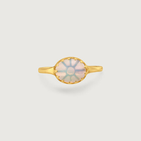 Radiant Solar Opal Gold Ring