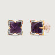 Aurora's Embrace 14KT Amethyst  & Diamond  Stud Earrings,,hi-res view 3