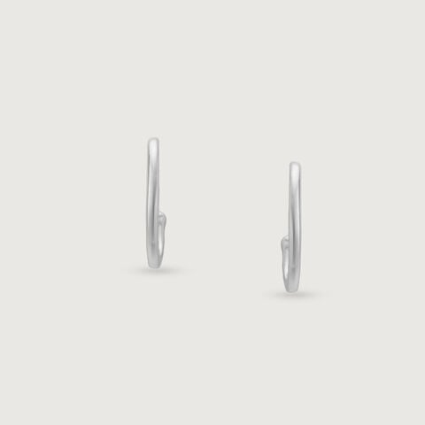 Dainty Drip Silver Hoop Earrings
