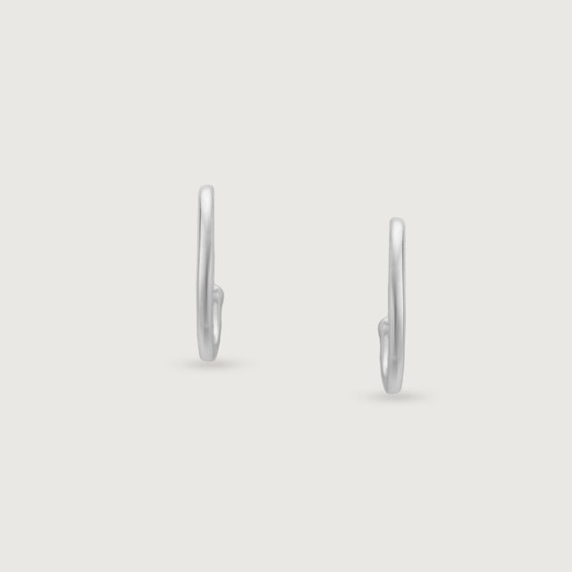 Dainty Drip Silver Hoop Earrings,,hi-res image number null