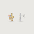 Sunny Bloom Silver Stud Earrings,,hi-res view 4