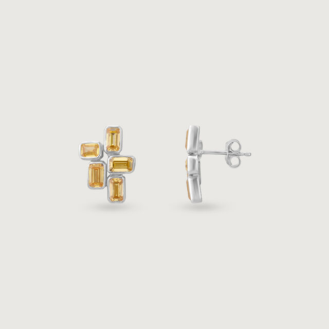 Sunny Bloom Silver Stud Earrings,,hi-res image number null