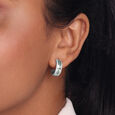 Mosaic Magic Silver Hoop Earrings,,hi-res view 2