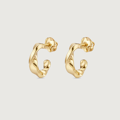 Twisted Sculpt Gold Hoop Earrings