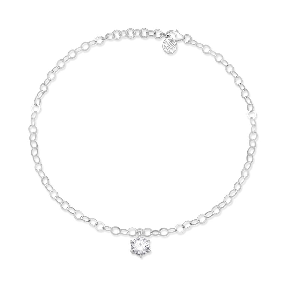 Buy Solitary Angel Silver Anklet Online Mia by Tanishq