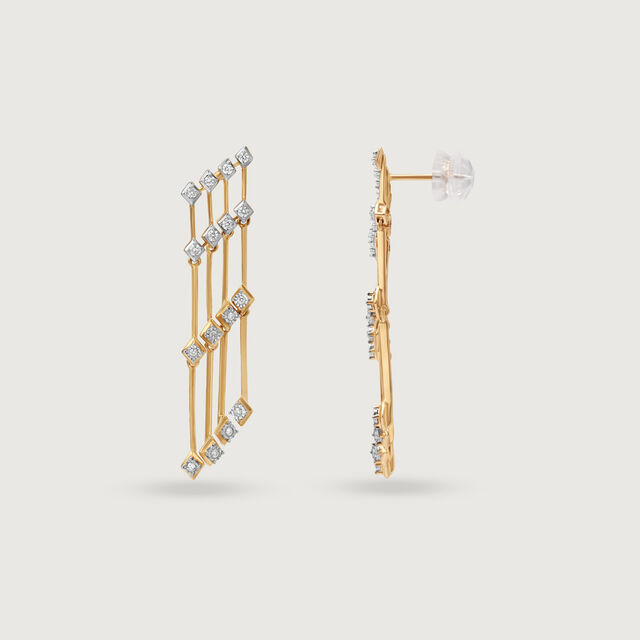 Starry Symmetry 14KT Diamond Drop Earrings,,hi-res image number null