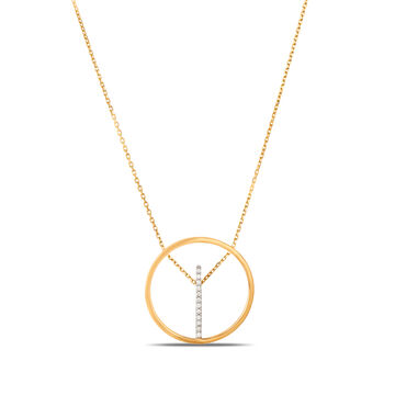 14KT Yellow-White Mia Diamond Pendant with Chain