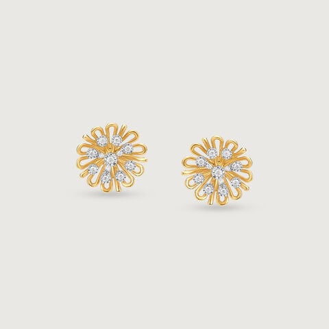 Everbloom Daisy Diamond Stud Earrings