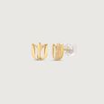 Lotus Aura Gold Stud Earrings,,hi-res view 4