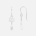 Crystal Glow Silver Hoop Earrings,,hi-res view 4