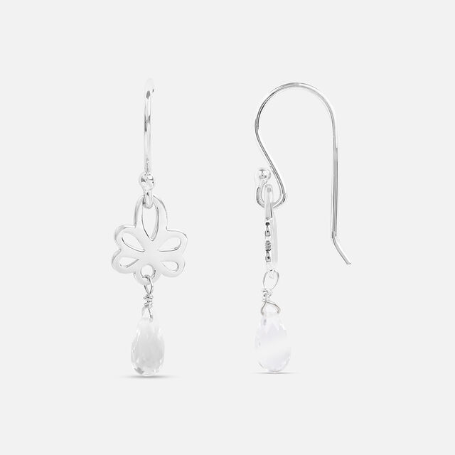 Crystal Glow Silver Hoop Earrings,,hi-res image number null