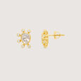 Radiant Halo Polki Diamond Stud Earrings,,hi-res view 5