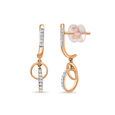 14 KT Attractive Rose Gold Diamond Drop Earrings,,hi-res view 2