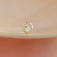 Lippan Tapestry Gold & Diamond Nose Pin,,hi-res view 1