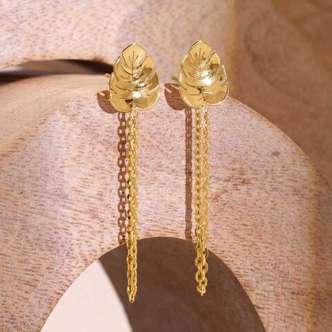 Playful Drip Gold Drop Earrings