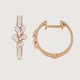 Blossom Chic Gold & Diamond Hoop Earrings,,hi-res view 4