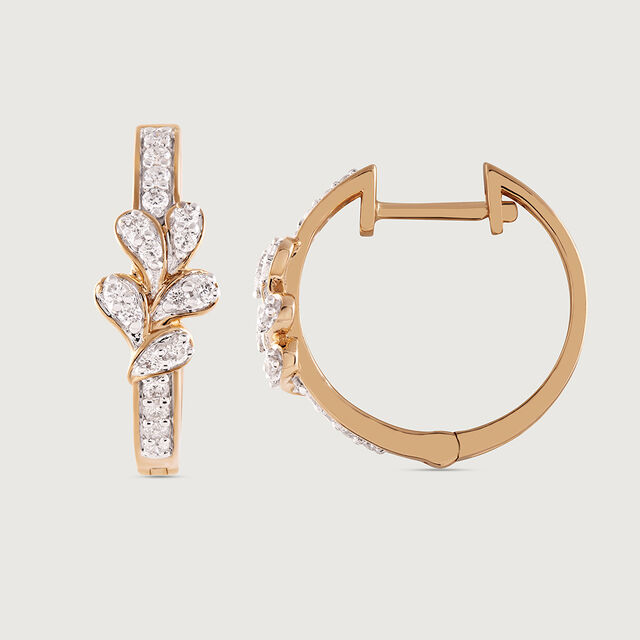 Blossom Chic Gold & Diamond Hoop Earrings,,hi-res image number null
