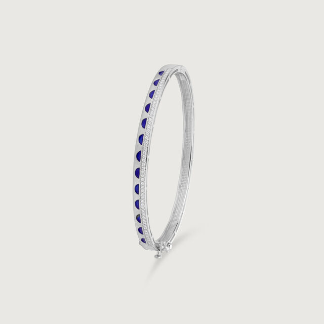 Bold Lattice Silver Bangle,,hi-res image number null