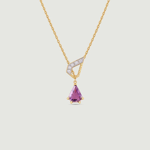 Meaningful Interlocked Amethyst Lariat Necklace