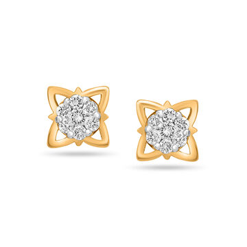 18KT Yellow Gold Stud Earrings