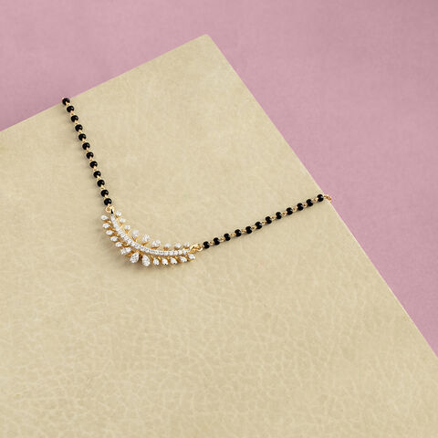 Crescent Sparkle Gold and Diamond Mangalsutra