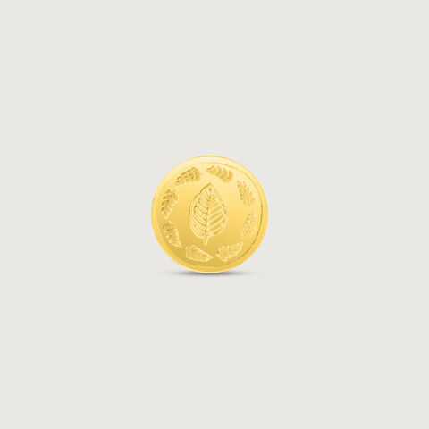 1 gm 24 Karat Tulsi Leaf Gold Coin (9999 Purity)